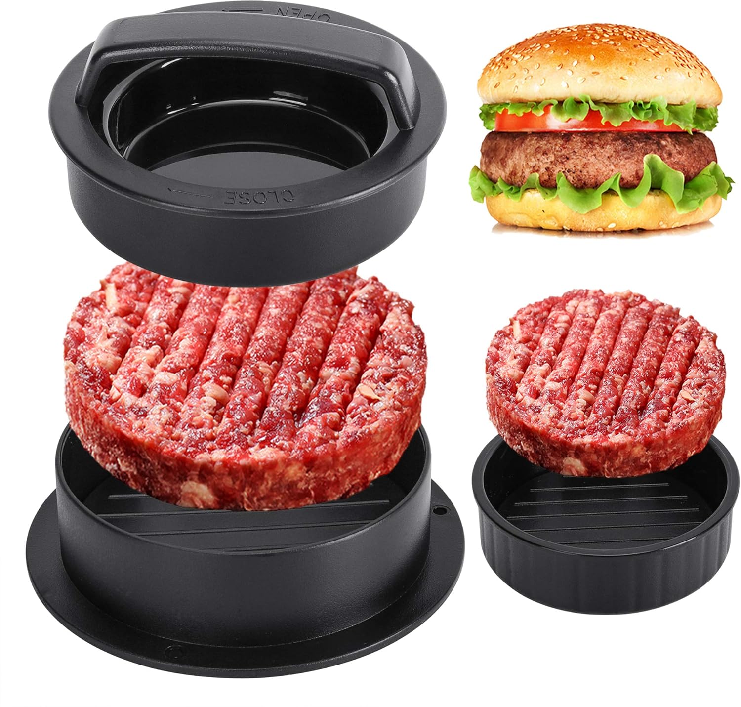 Round Hamburger Burger Press B - Kitchen Helper Gadgets recension och pris