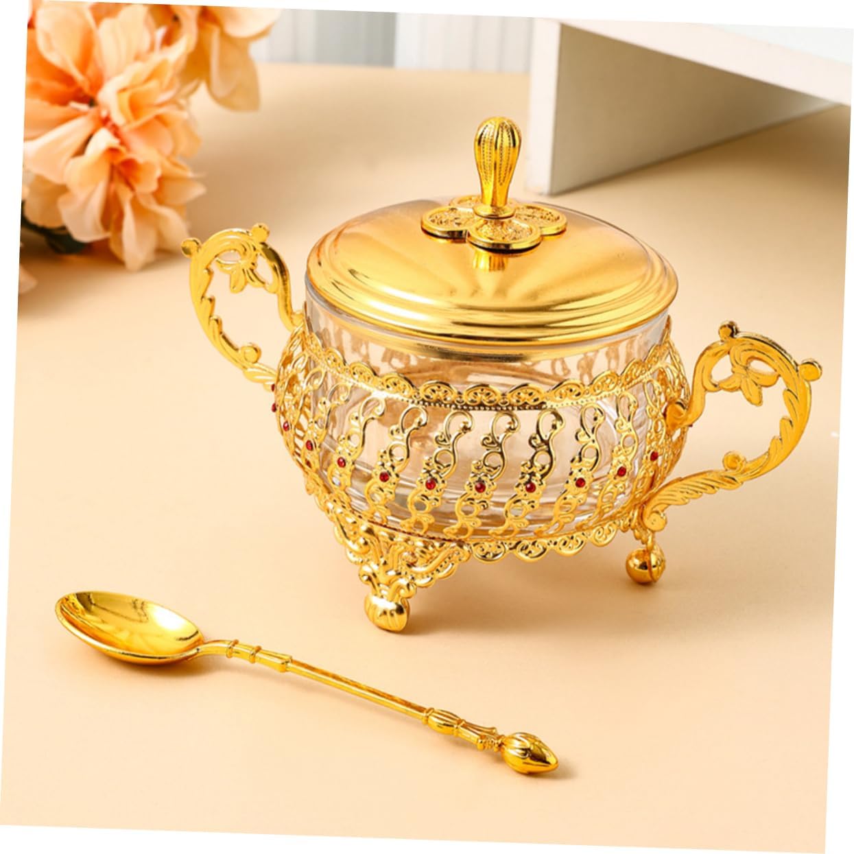 Sugar Bowl with Lid and Spoon  - Kitchen Gadgets Gold recension och pris